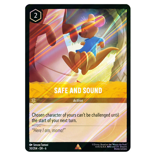 Safe and Sound 30/204 card from the Lorcana set Azurite Sea