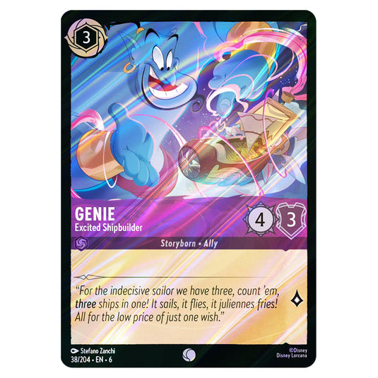 Genie - Excited Shipbuilder 38/204 card from the Lorcana set Azurite Sea