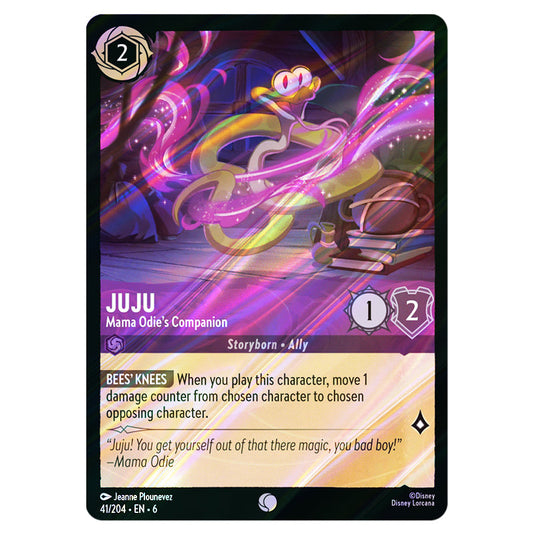 Juju - Mama Odie's Companion 41/204 card from the Lorcana set Azurite Sea