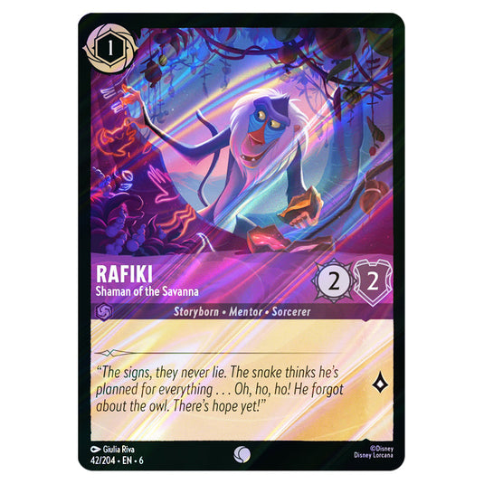 Rafiki - Shaman of the Savanna 42/204 card from the Lorcana set Azurite Sea