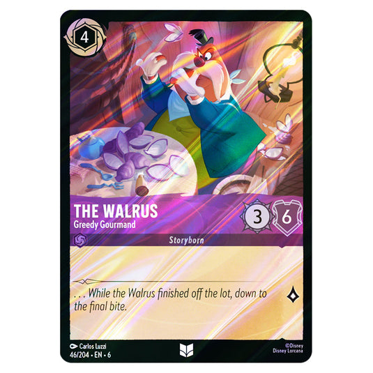 The Walrus - Greedy Gourmand 46/204 card from the Lorcana set Azurite Sea