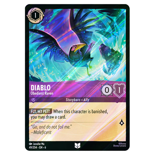 Diablo - Obedient Raven 49/204 card from the Lorcana set Azurite Sea