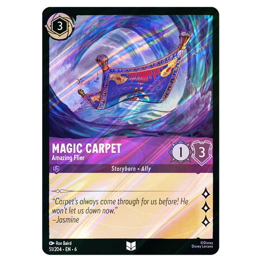 Megic Carpet - Amazing Flier 51/204 card from the Lorcana set Azurite Sea