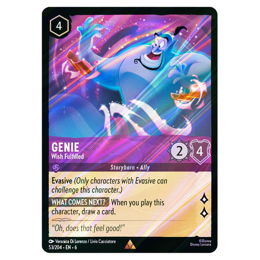 Genie - Wish Fulfilled 53/204 card from the Lorcana set Azurite Sea