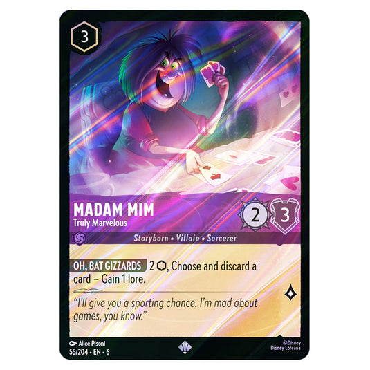 Madam Mim - Truly Marvelous 55/204 card from the Lorcana set Azurite Sea
