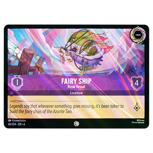 Fairy Ship 68/204 card from the Lorcana set Azurite Sea