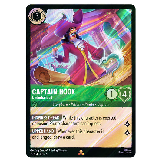 Lorcana - Azurite Sea - Captain Hook - Underhanded (Rare)