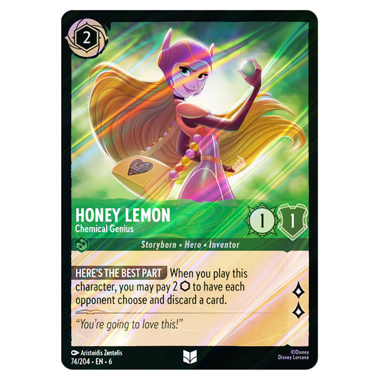 Honey Lemon - Chemical Genius 74/204 card from the Lorcana set Azurite Sea