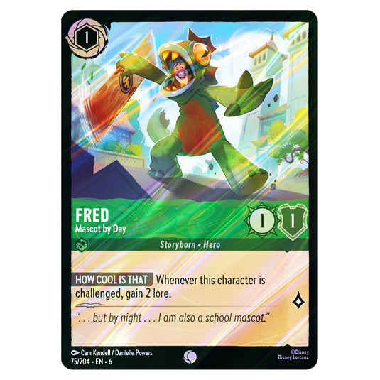 Fred - Mascot by Day 75/204 card from the Lorcana set Azurite Sea