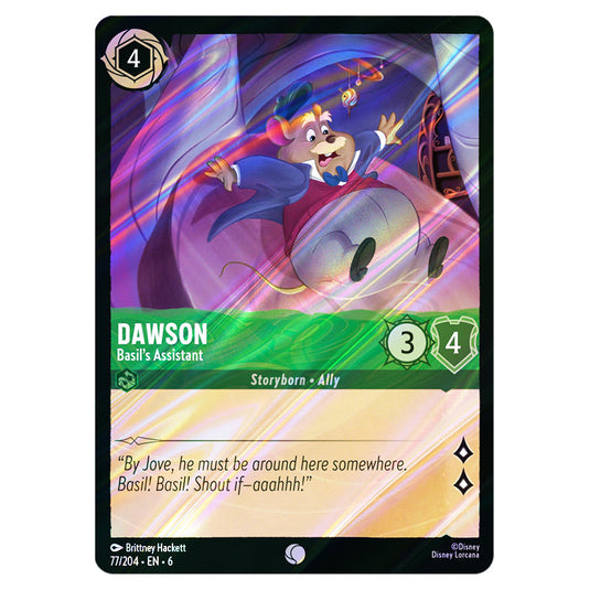 Dawson - Basil's Assistant 77/204 card from the Lorcana set Azurite Sea
