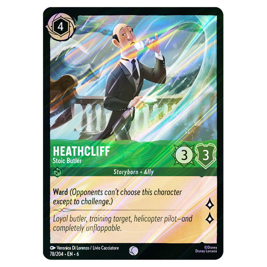 Heathcliff - Stoic Butler 78/204 card from the Lorcana set Azurite Sea