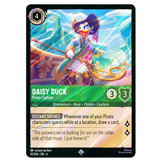 Daisy Duck - Pirate Captain 81/204 card from the Lorcana set Azurite Sea