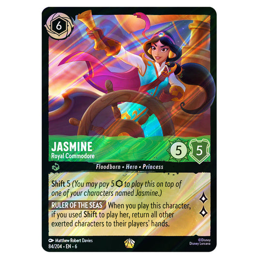 Jasmine - Royal Commodore 84/204 card from the Lorcana set Azurite Sea