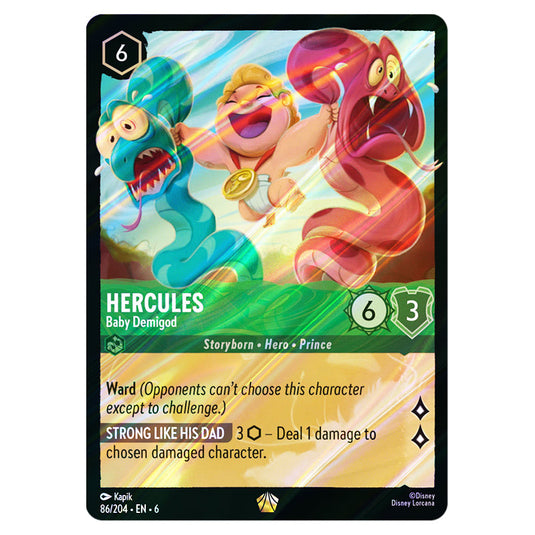 Hercules - Baby Demigod 86/204 card from the Lorcana set Azurite Sea