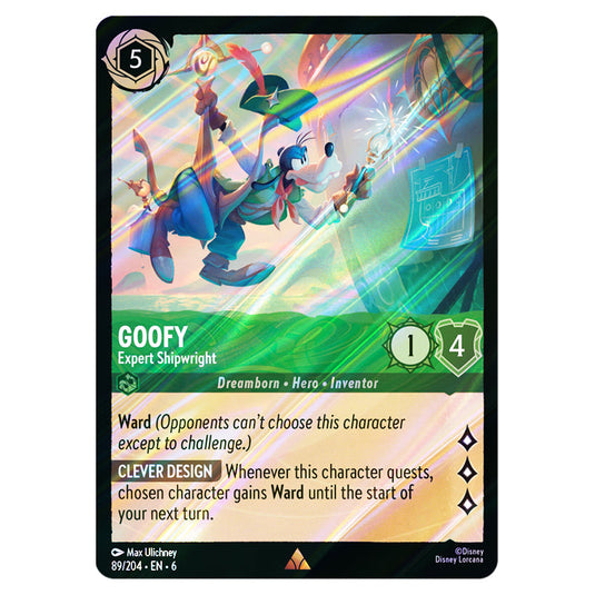 Goofy - Expert Shipwright 89/204 card from the Lorcana set Azurite Sea