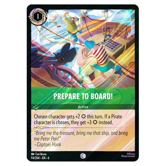 Prepare to Board! 94/204 card from the Lorcana set Azurite Sea