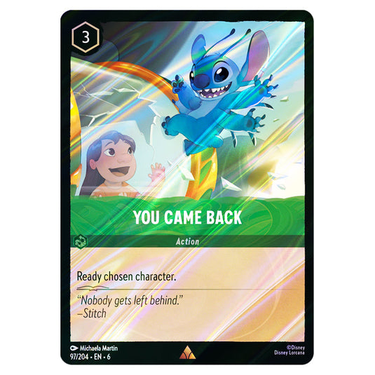 You Came Back 97/204 card from the Lorcana set Azurite Sea