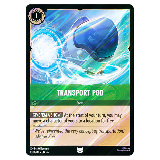 Transport Pod 100/204 card from the Lorcana set Azurite Sea
