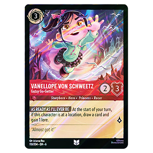 Vanellope Von Schweetz - Gutsy Go-Getter 110/204 card from the Lorcana set Azurite Sea