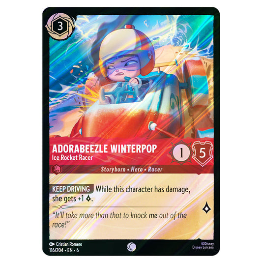Adorabeezle Winterpop - Ice Rocker Racer 116/204 card from the Lorcana set Azurite Sea