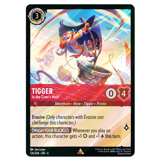 Lorcana - Azurite Sea - Tigger - In the Crow's Nest (Rare) - 126/204 ( Lorcana - Azurite Sea - Tigger - In the Crow's Nest (Rare) - 126/204 (