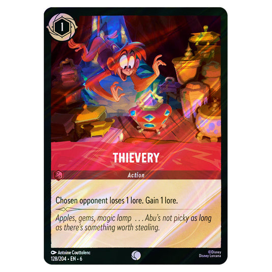 Lorcana - Azurite Sea - Thievery (Common) - 128/204 (Foil) Lorcana - Azurite Sea - Thievery (Common) - 128/204 (Foil)