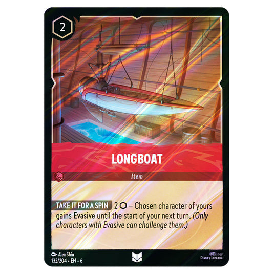 Longboat 132/204 card from the Lorcana set Azurite Sea