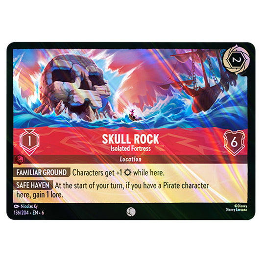 Skull Rock 136/204 card from the Lorcana set Azurite Sea