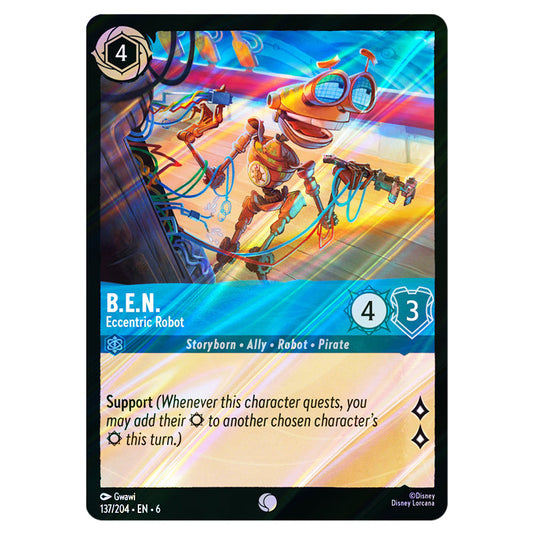 B.E.N. - Eccentric Robot 137/204 card from the Lorcana set Azurite Sea
