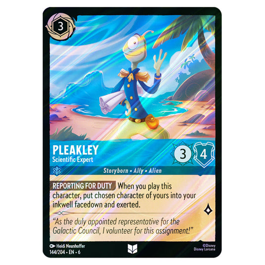 Pleakley - Scientific Expert 144/204 card from the Lorcana set Azurite Sea