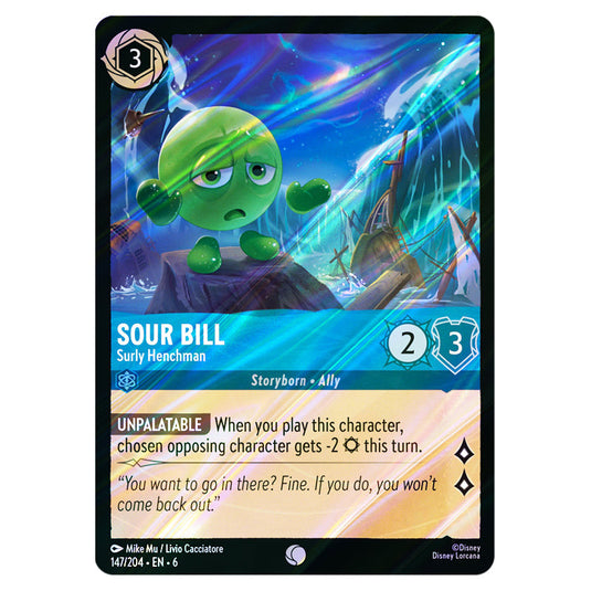 Sour Bill - Surly Henchman 147/204 card from the Lorcana set Azurite Sea