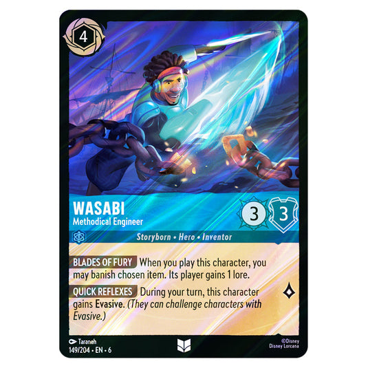 Wasabi - Methodical Engineer 149/204 card from the Lorcana set Azurite Sea