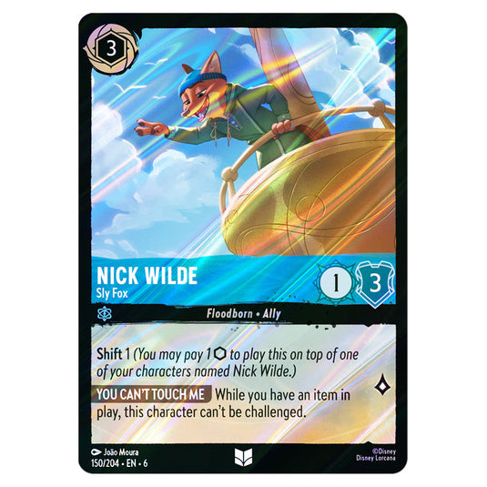Nick Wilde - Sly Fox 150/204 card from the Lorcana set Azurite Sea