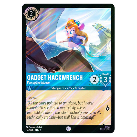 Gadget Hackwrench - Perceptive Mouse 151/204 card from the Lorcana set Azurite Sea