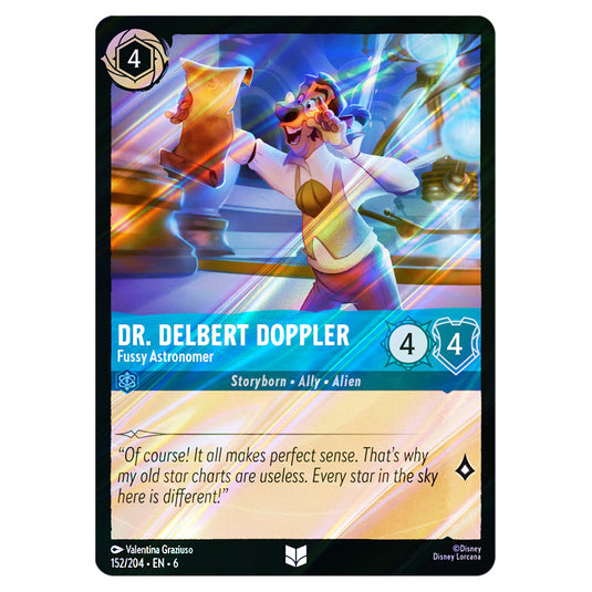 Dr. Delber Doppler - Fussy Astronomer 152/204 card from the Lorcana set Azurite Sea