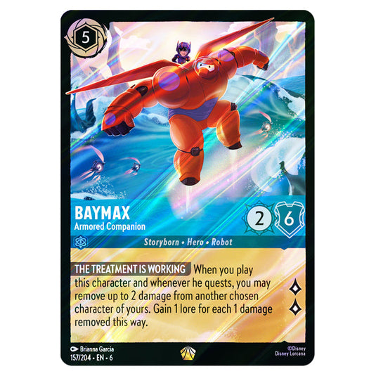 Baymax - Armored Companion 157/204 card from the Lorcana set Azurite Sea