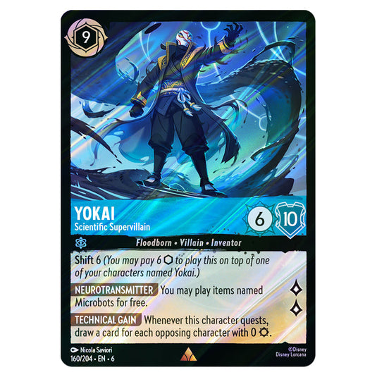 Yokai - Scientific Supervillain 160/204 card from the Lorcana set Azurite Sea