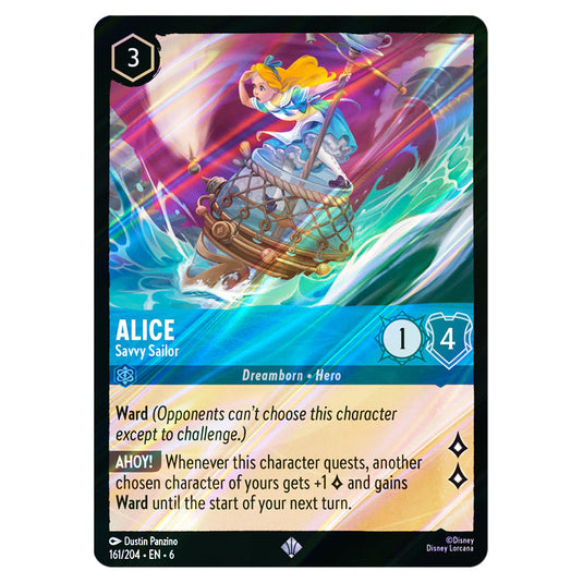 Alice - Savvy Sailor 161/204 card from the Lorcana set Azurite Sea
