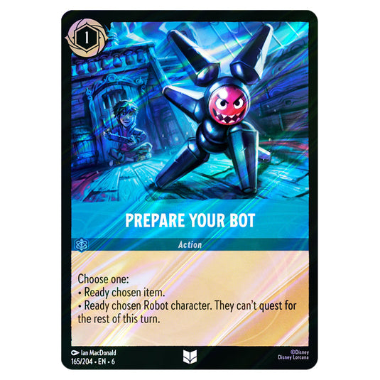Prepare Your Bot 165/204 card from the Lorcana set Azurite Sea