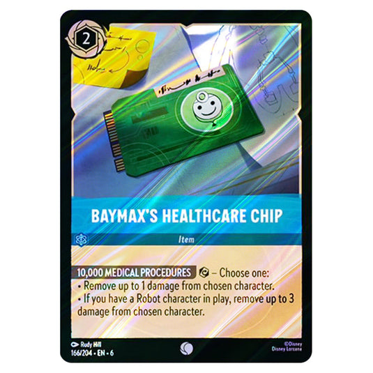 Baymax's Healthcare Chip 166/204 card from the Lorcana set Azurite Sea