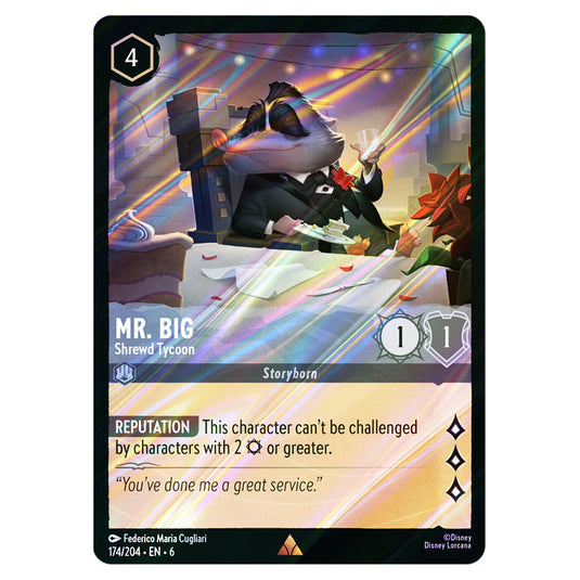 Mr. Big - Shrewd Tycoon 174/204 card from the Lorcana set Azurite Sea