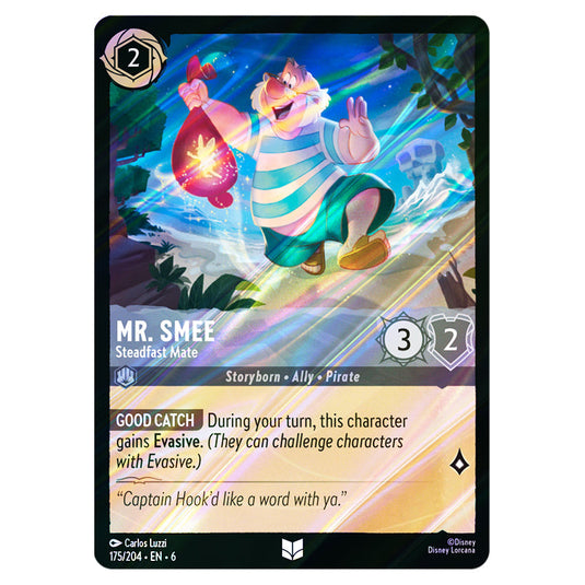 Mr. Smee - Steadfast Mate 175/204 card from the Lorcana set Azurite Sea