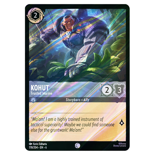 Kohut - Trusted Marine 178/204 card from the Lorcana set Azurite Sea