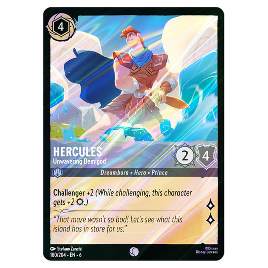 Hercules - Unwavering Demigod 180/204 card from the Lorcana set Azurite Sea