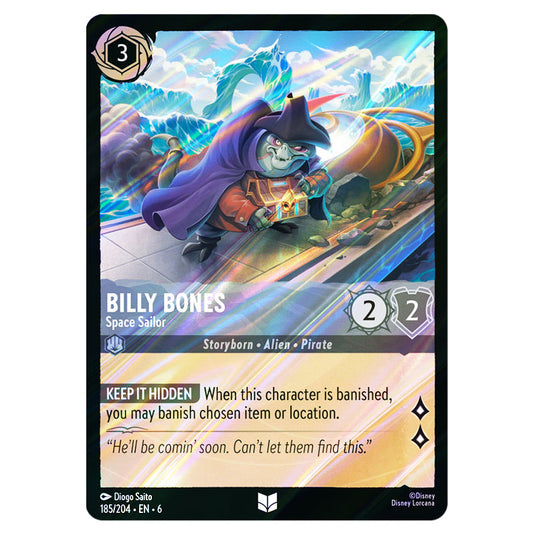 Billy Bones - Space Sailor 185/204 card from the Lorcana set Azurite Sea