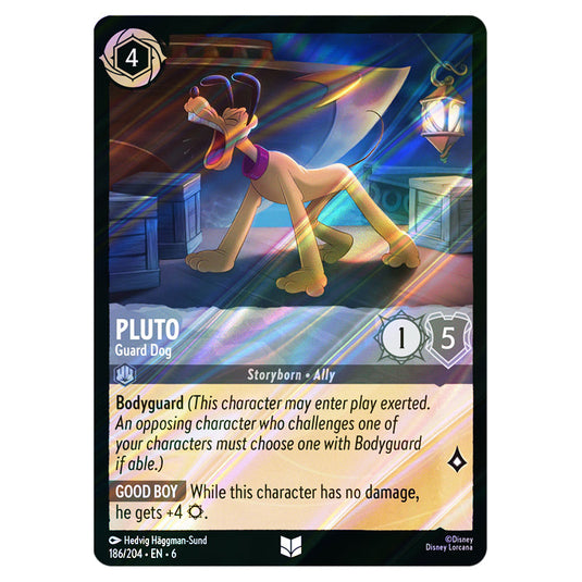 Pluto - Guard Dog 186/204 card from the Lorcana set Azurite Sea