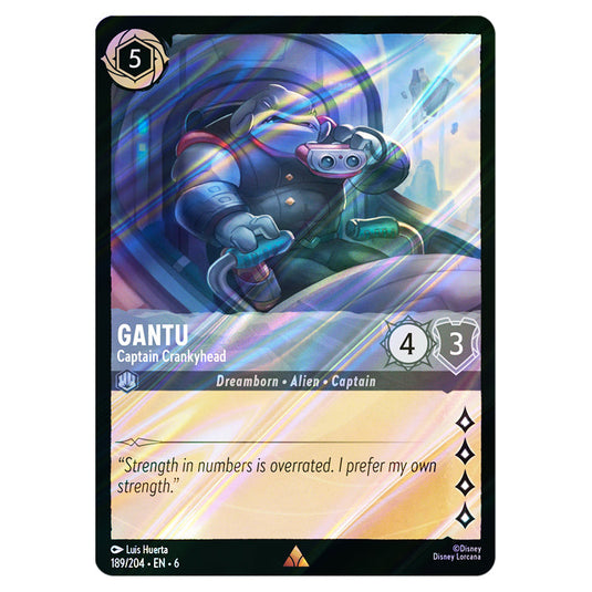 Gantu - Captain Crankyhead 189/204 card from the Lorcana set Azurite Sea