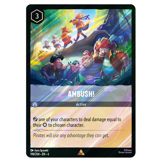 Ambush! 198/204 card from the Lorcana set Azurite Sea