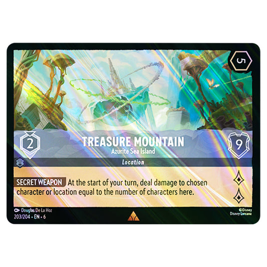 Treasure Mountain 203/204 card from the Lorcana set Azurite Sea