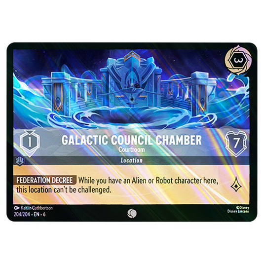 Galactic Council Chamber 204/204 card from the Lorcana set Azurite Sea